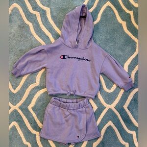Champion T2 Purple Hoodie and Skort Set